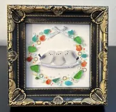 シーグラスアート シマエナガ Xmas