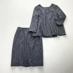 2点セット【プラステ】スラブツイード　セットアップ　プルオーバー　ネイビー　S