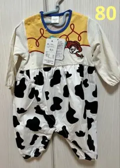 【未使用】バースデイ フタフタ ディズニー ジェシー カバーオール 80