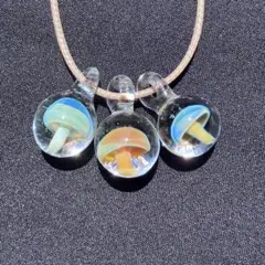 XODAS ペンダント Mushroom ボロシリケイトガラス　3点セット
