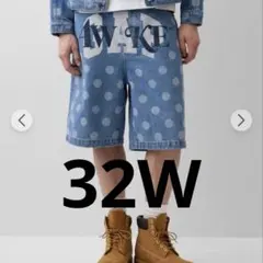 Gap × awake NY'90s ルーズフィット 水玉 デニムショートパンツ