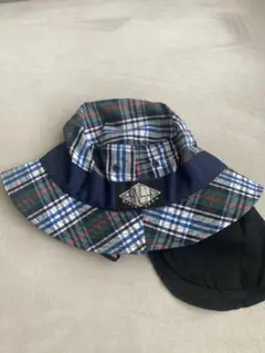 ブランシェス　チェック柄帽子　48cm