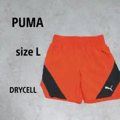 【プーマ】ショートパンツ　L　レッド　メッシュ　トレーニング　異素材　ドライ