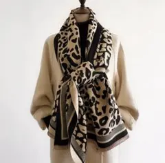 新品　レオパード柄大判ショール ストール レオパード ヒョウ柄 ショール