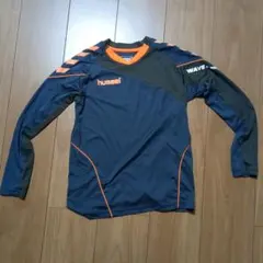 hummel 長袖シャツ 130 ネイビー/オレンジ