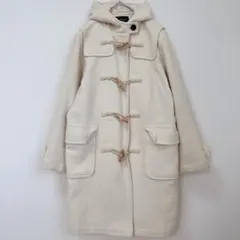 Estacot フード ダッフルコート クリーム 【M】 ウール混合 ロング丈