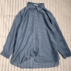 コルザ ハニーズ カッターシャツ ブラウス くすみブルー Lサイズ COLZAのサムネイル
