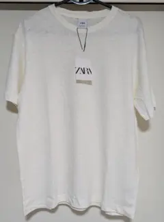 ☆ZARA☆ホワイト☆コットンリネン☆サマーTシャツ☆メンズSサイズ☆未使用☆のサムネイル