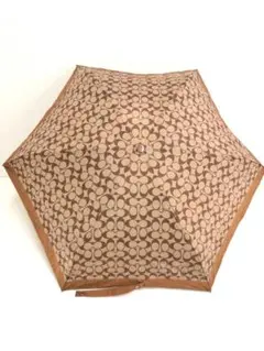 コーチ シグネチャー 折り畳み傘 レディース COACH ブラウン 晴雨兼用