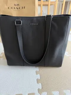 新品未使用COACH メンズ ハドソントートバッグ ブラック レザーのサムネイル
