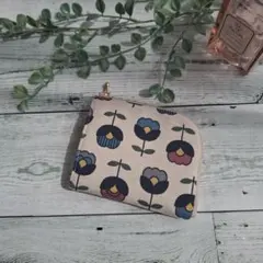 【ハンドメイド】L字ファスナーミニ財布♡ウォレット♡コンパクト♡北欧柄♡花柄