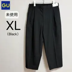 【未使用】GU　キャロットスラックス　ブラック　XL／股下66cm　男女兼用のサムネイル