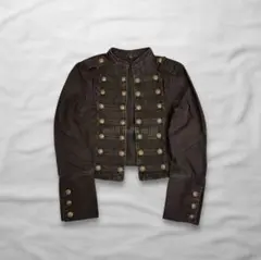 短丈ナポレオンジャケット y2k denimミリタリージャケット