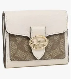 Coach 二つ折り財布 アイボリー/ブラウン