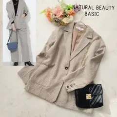 美品＊ナチュラルビューティーベーシック＊チェックジャケット