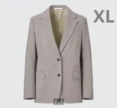 ユニクロ リラックステーラードジャケットXL レディース チェック柄