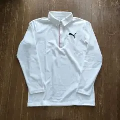 プーマPUMA ゴルフシャツ長袖メンズLホワイト