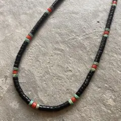 341 ブラックオニキス、タイガーアイのサントドミンゴ風オリジナルネックレス