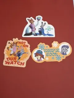 ズートピアキャラクター ステッカー 3枚セット