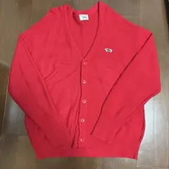 The Fox Collection赤 Vネック カーディガン 5ボタン