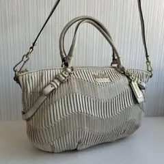 COACH 2way ハンドバッグ　ショルダーバッグ　レザー　ギャザー