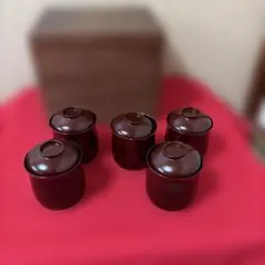 昭和時代 塗物 蓋物 内朱塗 5客 漆器 食器 木製 - メルカリ