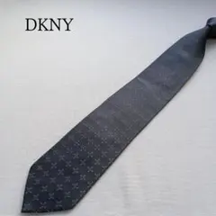 DKNY ネクタイ 灰色 小紋柄 シルク100％ 定番人気【n8442】