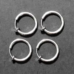 ピアス穴なしOK イヤーカフ 4個セット　フープピアス風 12mm シルバー
