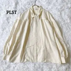 PLST ボウタイブラウス リボン 長袖 ギャザー アイボリー M とろみのサムネイル