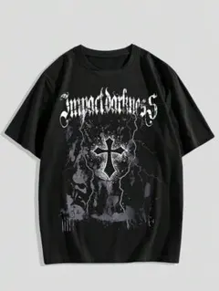 バンドTシャツ Lブラック 半袖 ヴィンテージ風
