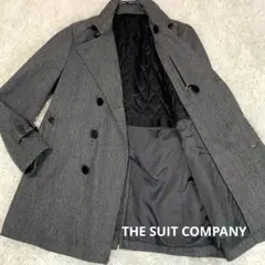 美品◆THE SUIT COMPANY【ヘリンボーン◆チェスターコート】ウール混