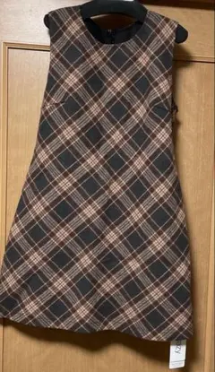 タグ付新品 チェック柄 秋冬ワンピース