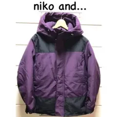 ニコアンド　フード付き　バイカラー　配色　中綿　ジャケット　③ M 　パープルのサムネイル