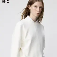 【新品未使用】 スムースコットンクルーネックセーター オフホワイト XL