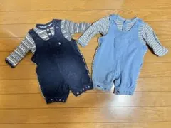 双子　Angel Star デニムオーバーオール&ロンT 2点セット×2