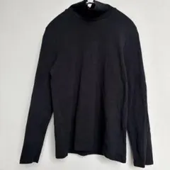 UNIQLO 【M】ブラック タートルネック 長袖Tシャツ シンプル