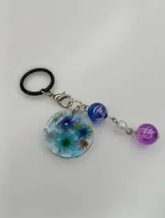 花柄レジン目印チャーム