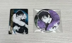 呪術廻戦展 箔押しクリアカード コレクション缶バッジ 伏黒甚爾