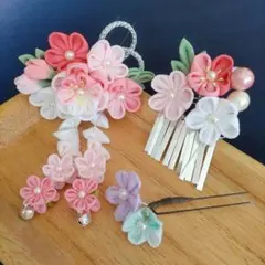 つまみ細工髪飾り　七五三　着物　和装小物