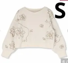 新品　しまむら　tal by yumi 花柄ジャガードニットプルオーバー S