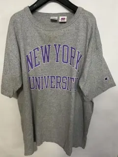 チャンピオン　米国製　T1011アメリカ製カレッジtシャツNYU ヘビージャージ