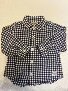 mikiHOUSE 80 ギンガムチェックコットンシャツ