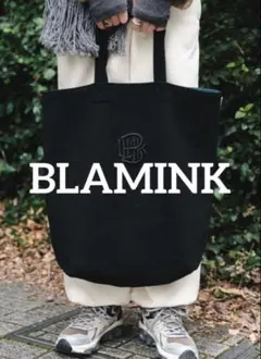 レア✨BLAMINK ブラミンク ノベルティトート 刺繍ロゴ 上質ウール 黒