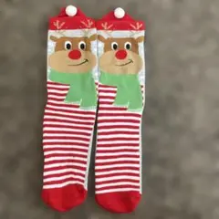 クリスマス トナカイ ソックス 22〜24㎝