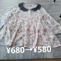 ★値下げ‼️THE EMPORIUM 花柄チュニック丸襟＊M＊