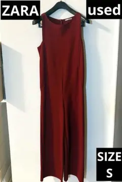 【used】ZARAノースリーブ オールインワンSサイズRED