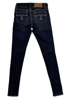 MOUSSY マウジー ホワイト刺繍 ユーズド加工 ストレッチ スキニー デニム