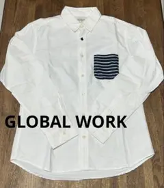 GLOBAL WORK 長袖シャツ ストライプポケット　未使用　小さな傷あり