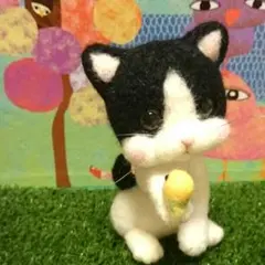 ゆずりんごn 様専用  子ねこと小鳥☆羊毛フェルト