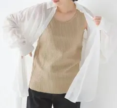 OMNES　オムネス　 L　あったかキルト　タンクトップ　ベージュ　ノースリーブ